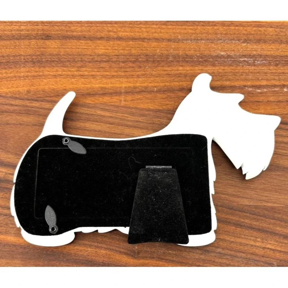 Scottie Dog Double Photo Frame White Terrier  Holds 2 Pictures Whimsical Pet